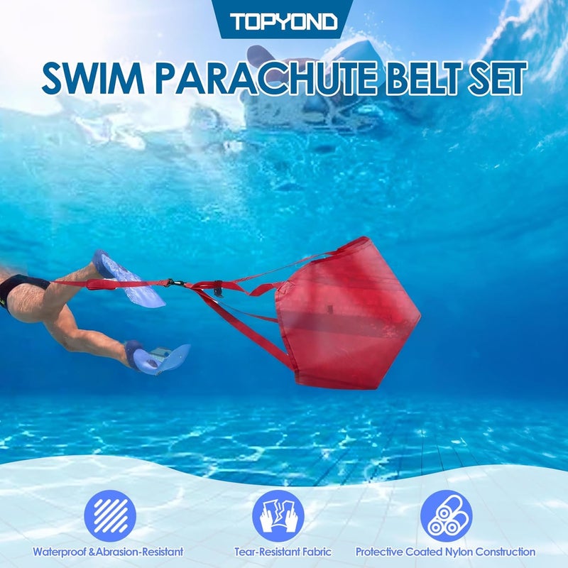 Topyond Swimming Strength Training Belt - 360° Rotation Swim Parachute, Tether Swim Belt - Increase Resistance Swimming Equipment for Effective Swim Workouts - Image 3